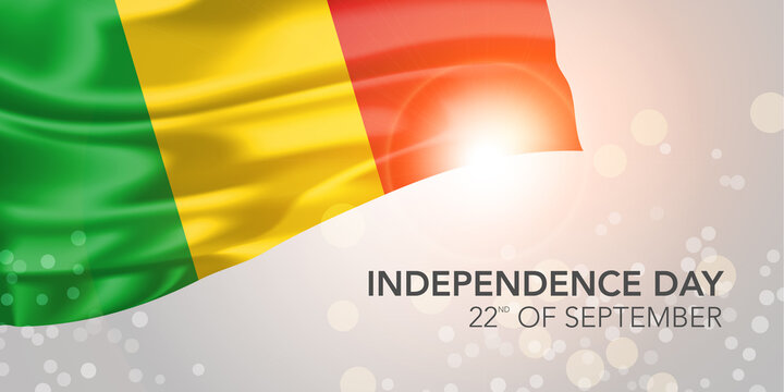 Mali happy independence day vector banner, greeting card