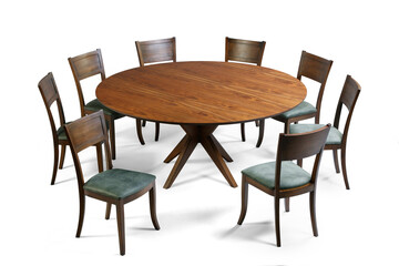 modern dining table on white background