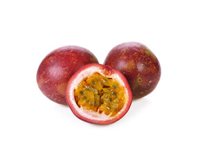 Passion fruit isolated on white background.