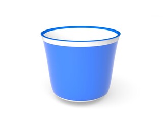 3D plastic glass on white background