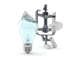 Bicycle pedal character with light bulb