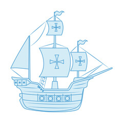 Columbus ship design of america and discovery theme Vector illustration