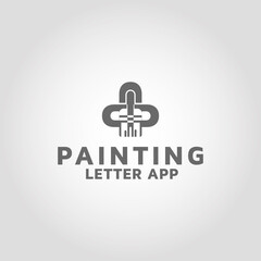 Painting and letter APP Vector logo design template inspiration