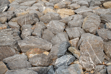 Pattern of big stone wall for background.