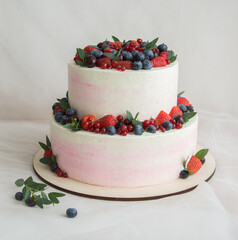 wedding cake with berries