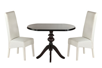 modern dining table on white background