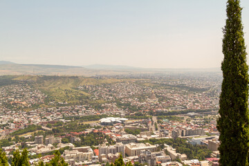 View from Mount Mtatsminda to the central areas of Tbilisi
