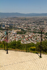 Observation deck on Mount Mtsminda overlooking the central districts of Tbilisi