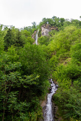 View of the waterfall in the central park of Borjomi