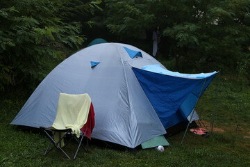 The tourist tents in nature