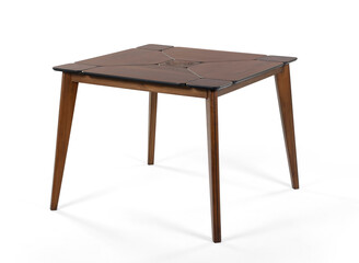 Single dining table on white background