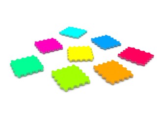 3d puzzle on white background