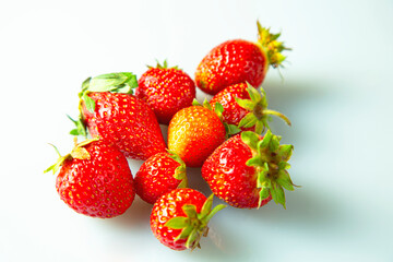 strawberries on white background