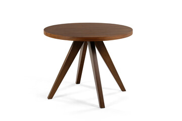 Single dining table on white background