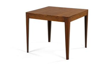 Single dining table on white background