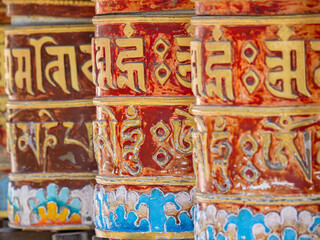 Gebetsmühlen im Kloster Rumtek in Sikkim