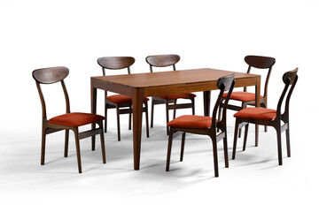 modern dining table on white background