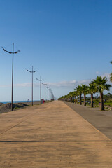 Empty promenade by the Black Sea in Gonio