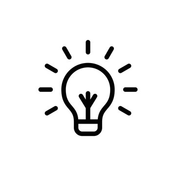 light bulb icon line vector eps