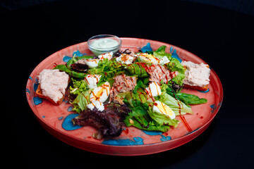 delicious food on black background