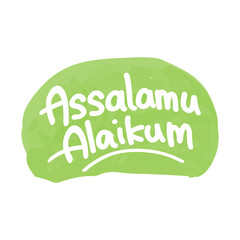 Arabic Calligraphy of Assalamu Alaikum.