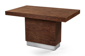 Single dining table on white background