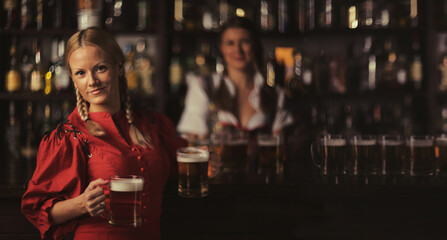 Oktoberfest woman with beer
