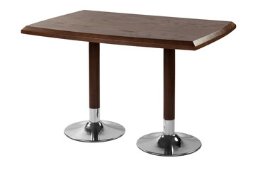 Single dining table on white background