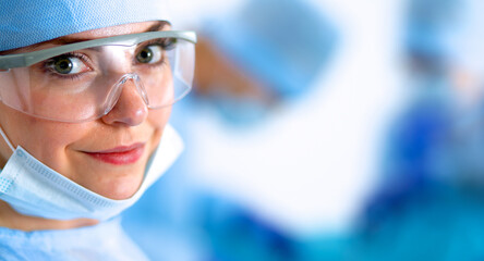 Female surgery in the operating room