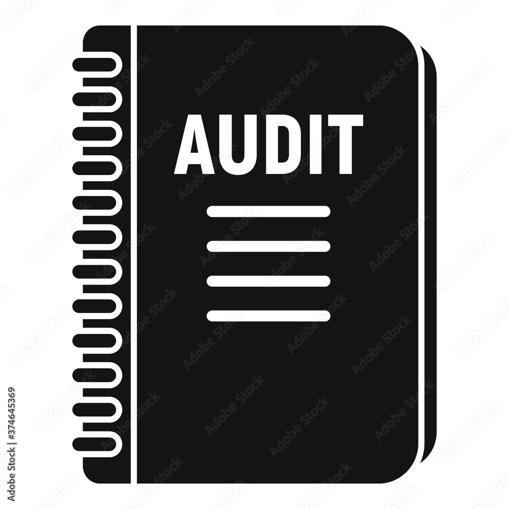 Poster audit notebook icon. simple illustration of audit notebook vector icon for web design isolated on wh