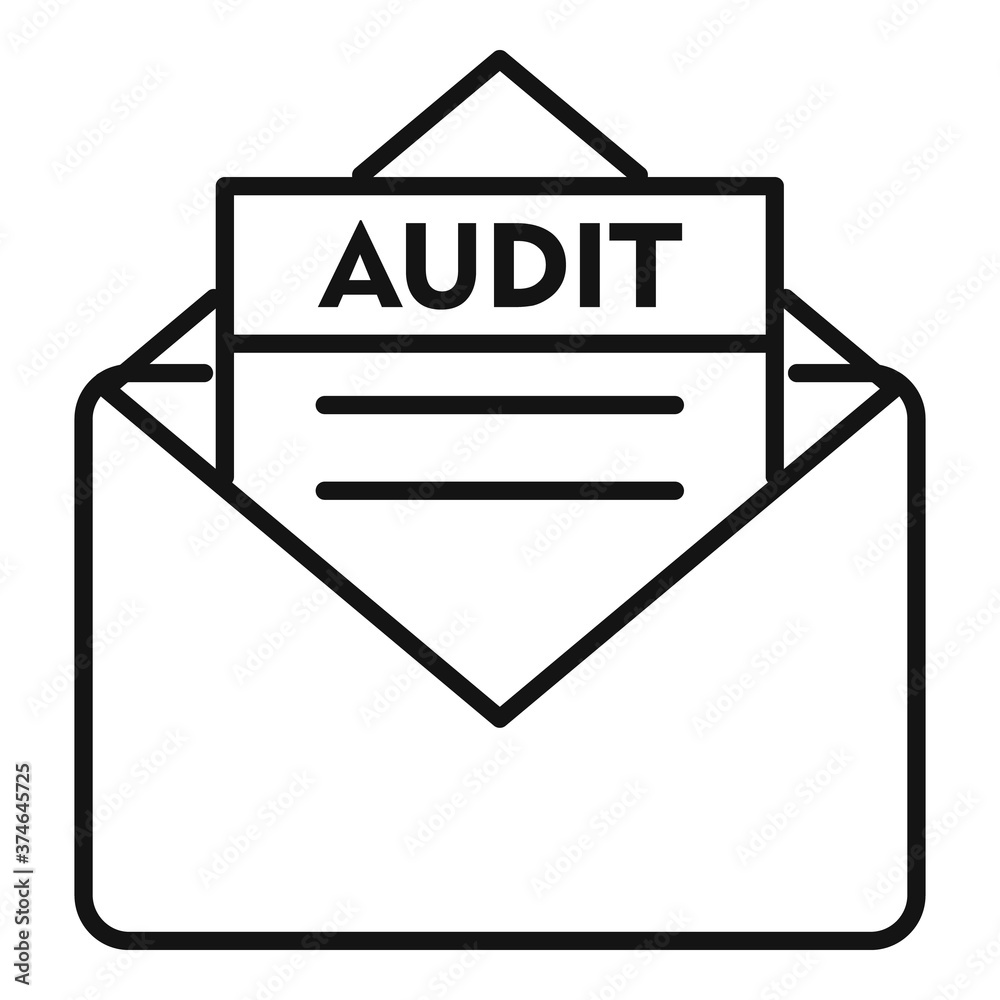 Poster audit mail icon. outline audit mail vector icon for web design isolated on white background