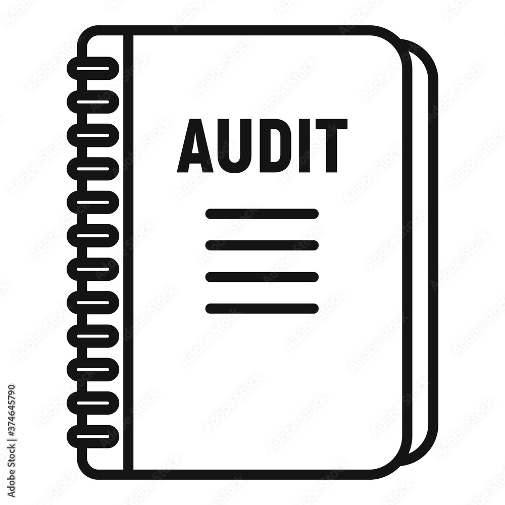 Poster audit notebook icon. outline audit notebook vector icon for web design isolated on white background