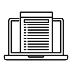 Laptop audit icon. Outline laptop audit vector icon for web design isolated on white background