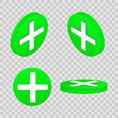 Obraz premium Three dimensional plus or medical cross symbol vector design
