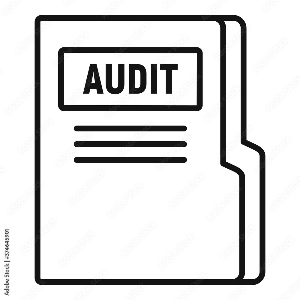 Poster audit company folder icon. outline audit company folder vector icon for web design isolated on white