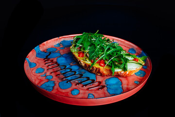 delicious food on black background