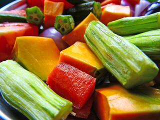 chopped vegetable closeup