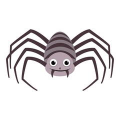Striped spider icon. Cartoon of striped spider vector icon for web design isolated on white background