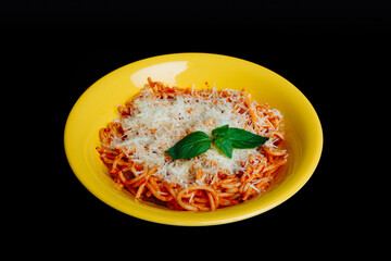 delicious food on black background