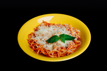 delicious food on black background