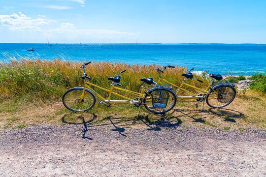 Tandem bike on the island of Ven in Sweden. 