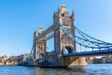 Tower Bridge in London. Historical bridge with spectacular architecture