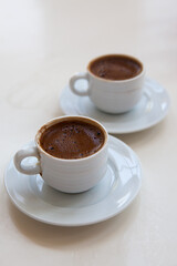 two cups of Turkish coffee