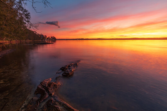 Sunset Over Lake Macquarie, Australia