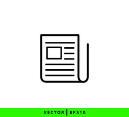 News paper icon vector logo design template