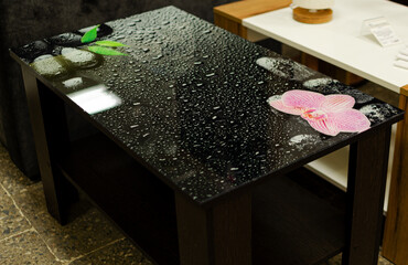 table glass black 