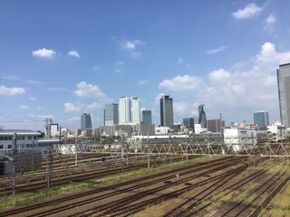 Fototapeta na wymiar Skyscrapers around Nagoya Station in Aichi