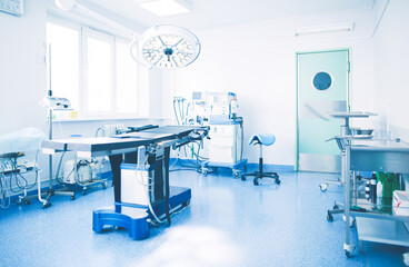 Interior of operating room in modern clinic
