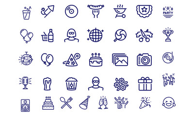  Party icons vector design 