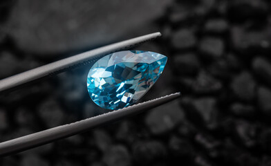 Indigo blue sapphire gemstone.